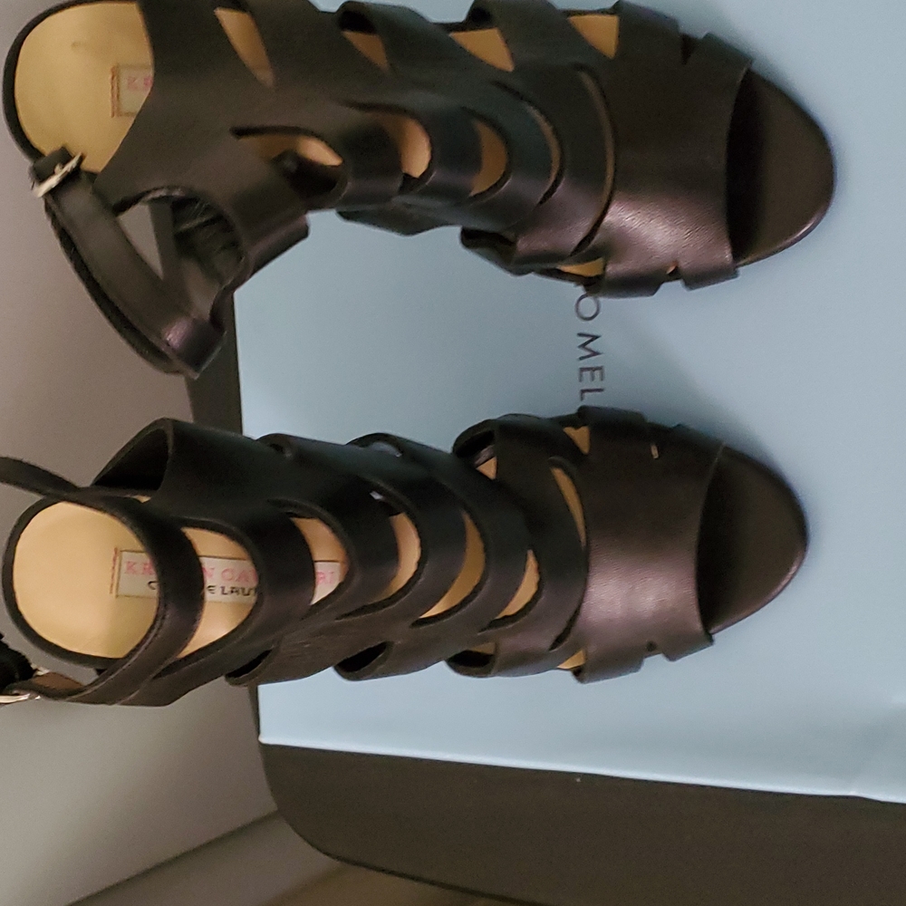 SOLD Kristin Cavallari by Chinese Laundry  lack leather strapy sandals